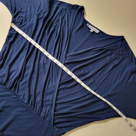 Jennifer Lopez Blue Surplice Crossover Front V-neckline Blouse - Picture 3 of 13